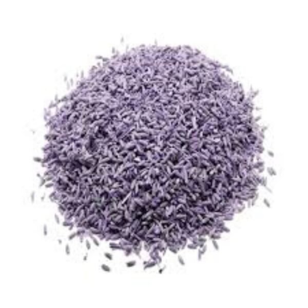 Dried lavender buds for natural skincare and aromatherapy, known for their calming and soothing properties.