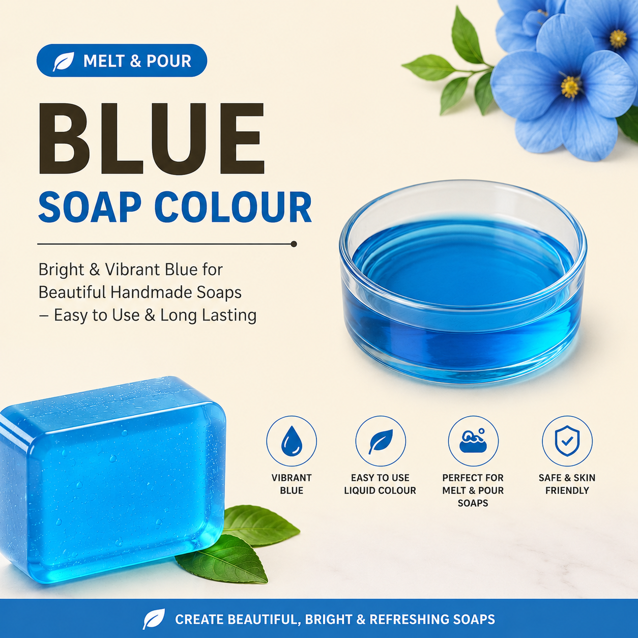 Blue Liquid Soap Colour, MP soap colours, melt and pour soap colours,