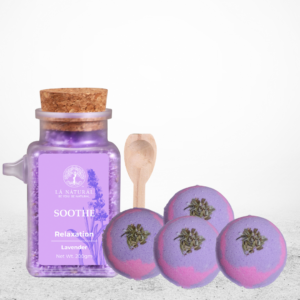 Lavender bath salt and bath bombs combo
